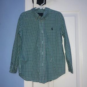 Ralph Lauren green plaid button down shirt